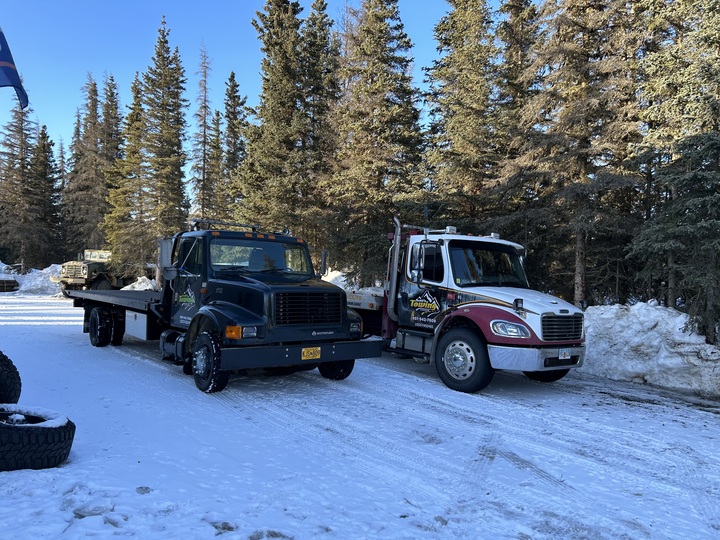 this image shows long-distance towing in Soldotna, AK